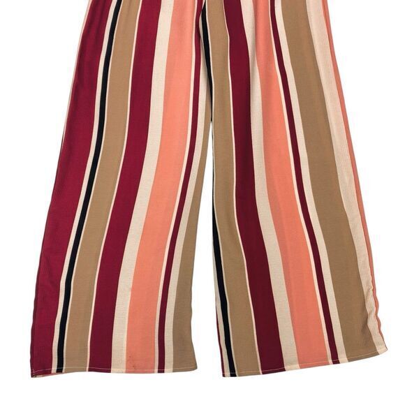 See You Monday Wide Leg Pants Womens Size Small Stripped Paperbag Tie Front Pant - Picture 6 of 12